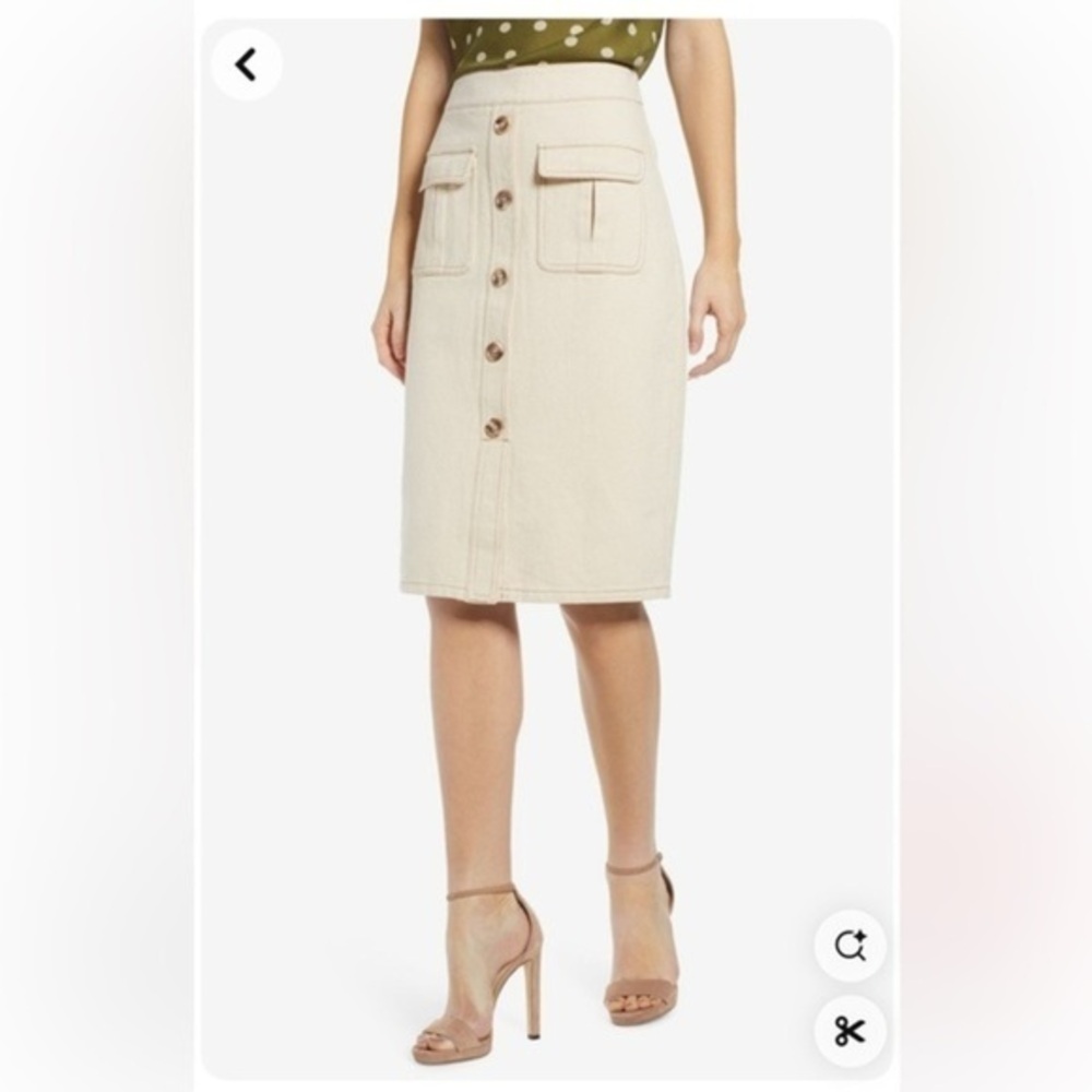 CHRISELLE LIM COLLECTION Marine Midi
Skirt In Bone Button-Front size Large L H